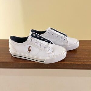 Polo by Ralph Lauren Kids White Canvas Sneakers.